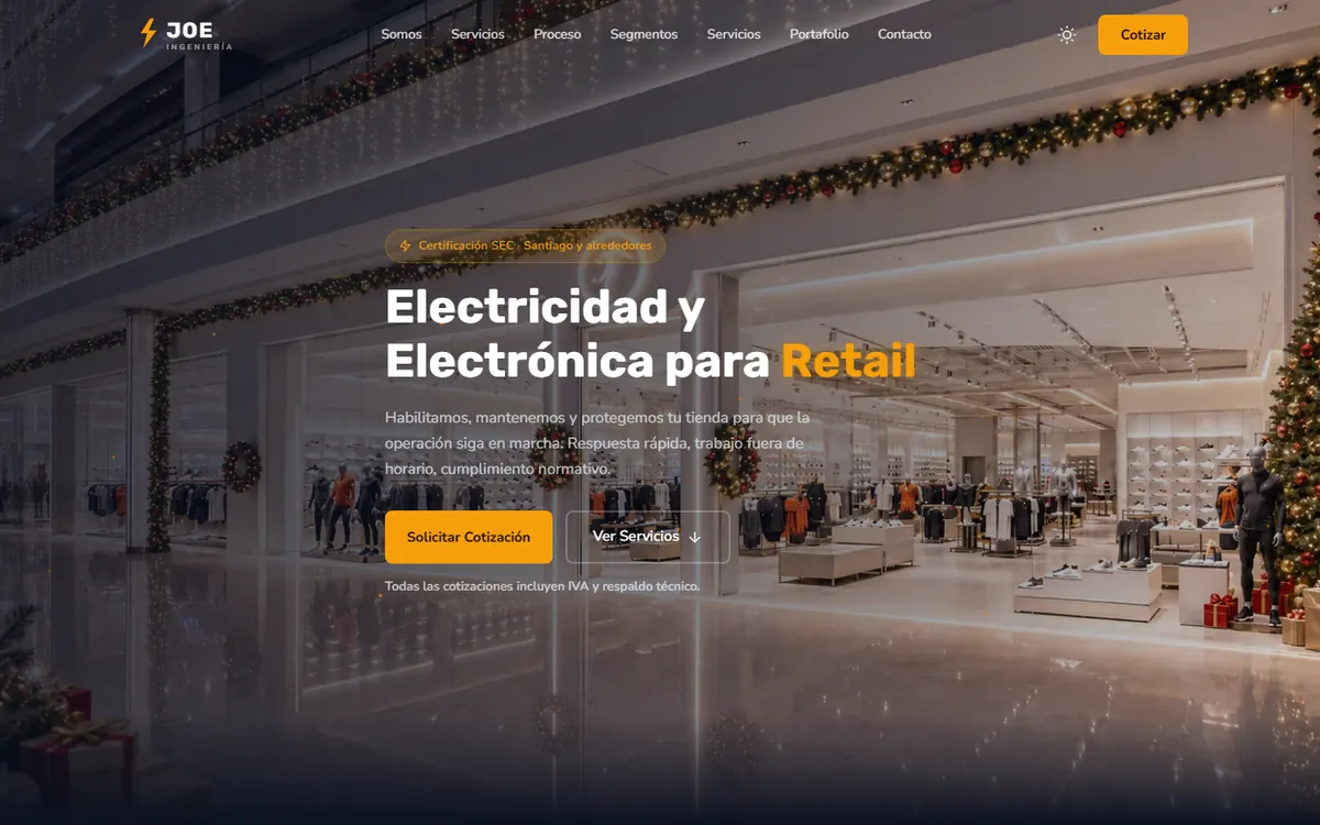 Página de inicio de Joe Ingeniería: electricidad y electrónica para retail
